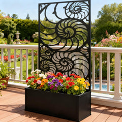 Freestanding or Wall Mounted Flower Bed,Metal Garden Bed with Trellis for Climbing Plants