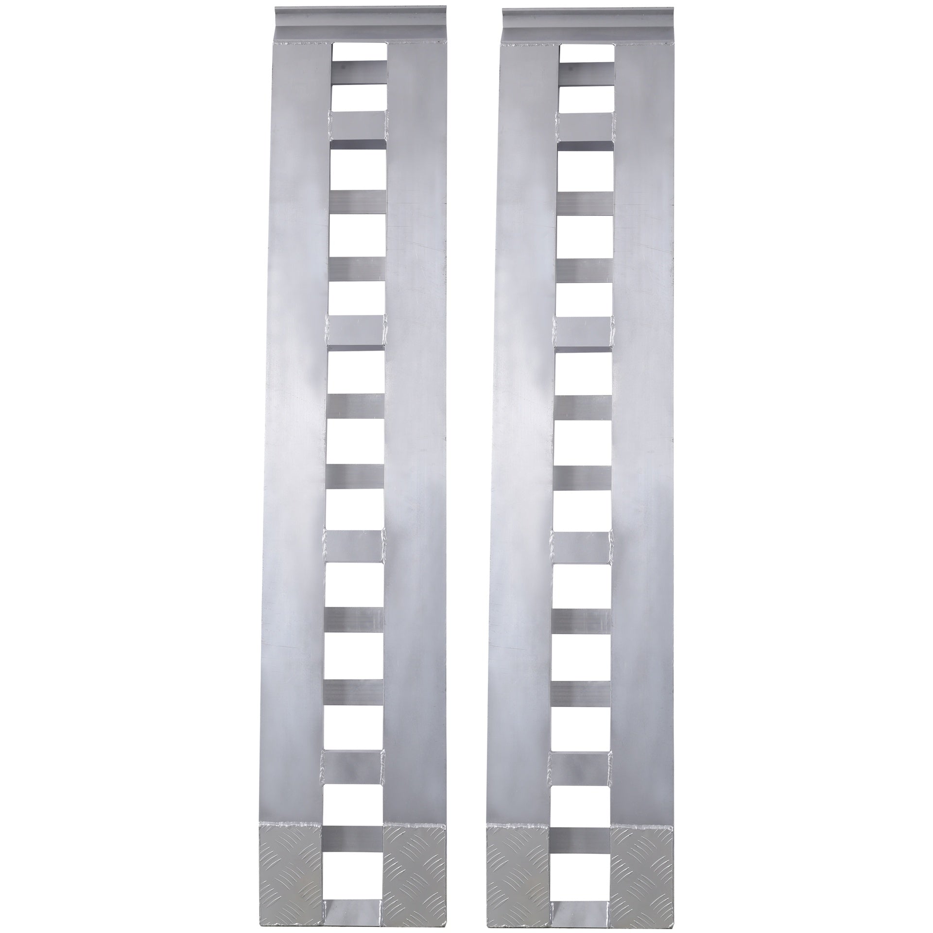 Heavy-Duty Ramps with Top Hook Attaching End, Universal Loading Ramp for Motorcycle, Tractor, ATV/UT 72" X 14" 6600 LBS 1 Pair 2 Ramps Silver Aluminum