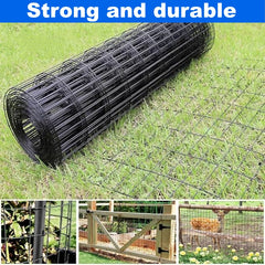 40 INCH × 99 FT black vinyl-coated metal mesh, 16 gauge 2/3 inch black PVC metal mesh, black welded wire mesh support, poultry cage protective fence