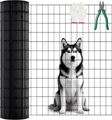 40 INCH × 99 FT black vinyl-coated metal mesh, 16 gauge 2/3 inch black PVC metal mesh, black welded wire mesh support, poultry cage protective fence