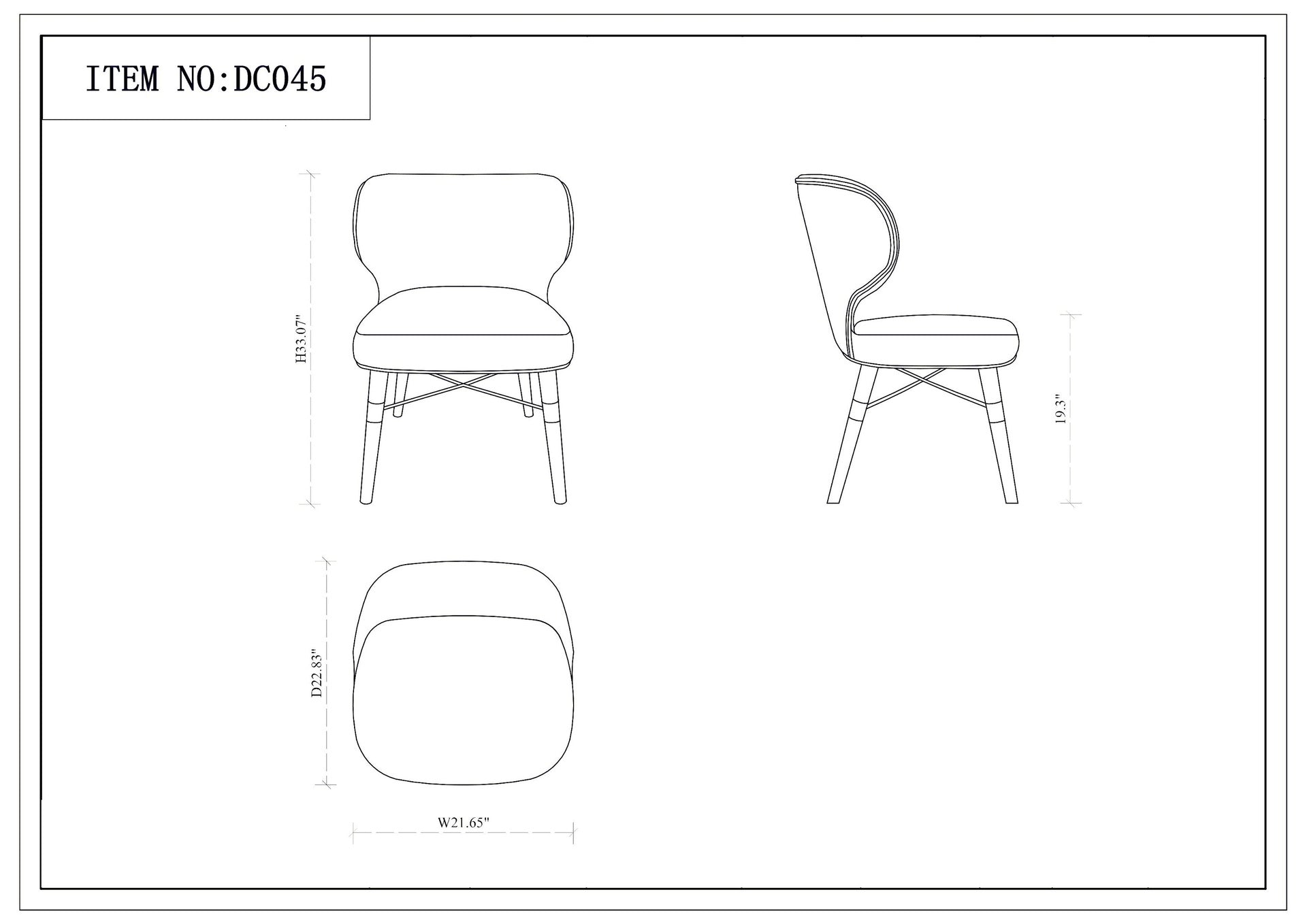 Dining Chair in Blue and Gold