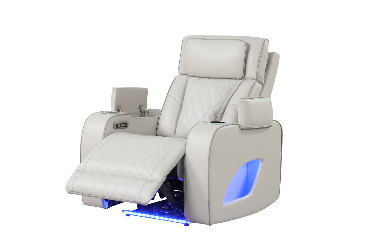 Fortuner Modern Style Upholstery Recliner Chair Made with Wood & Massage Function Included-Beige      same asG150109105  (NJ inventory)