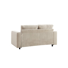 Modern Minimalist 2-Seater Corduroy Sofa, Beige, Suitable for Daily Home Use