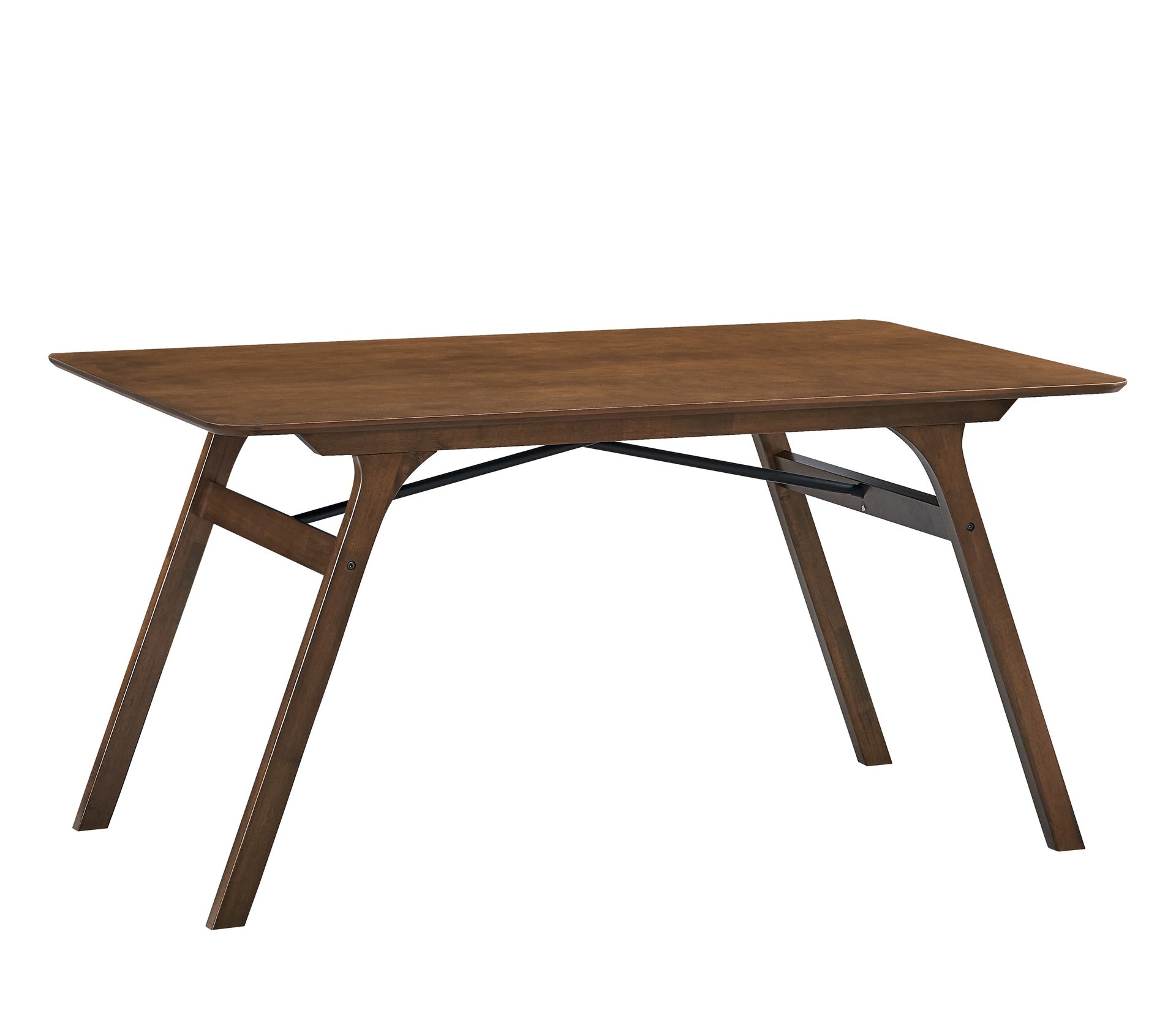 Walnut Finish Dining Table 1pc, Rectangular Tabletop Wooden Kitchen Casual Dining Furniture