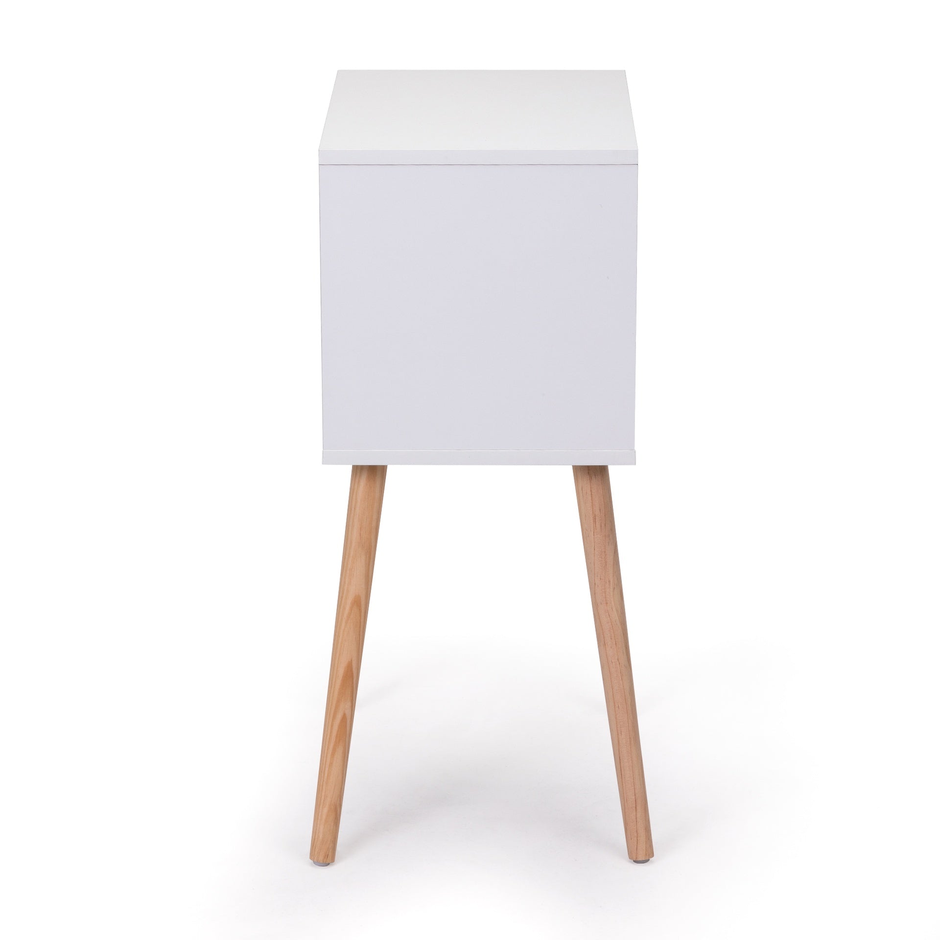 Nightstand with 2 Drawers, Bedside Tables with Solid Wood Legs and Storage, End Table, Side Table, Bedside Furniture for Bedroom, Living Room, White Walnut,2pcs
