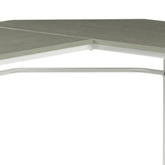Grey and White L-shape Computer Desk