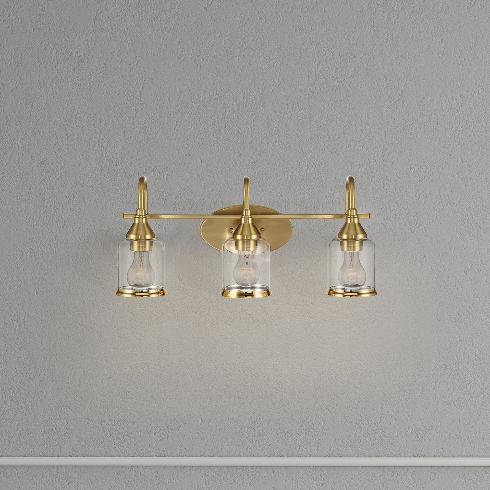 Twilight Brushed Gold Contemporary Vanity Light with Clear Glass, 22"W × 10"H × 7.48"E Dining Room Lighting Fixtures Hanging, Dining Light for Bedroom, Foyer, Hall, Kitchen, Living Room and Entryway
