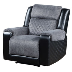 ALICIA GREY/BLACK RECLINER