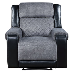 ALICIA GREY/BLACK RECLINER