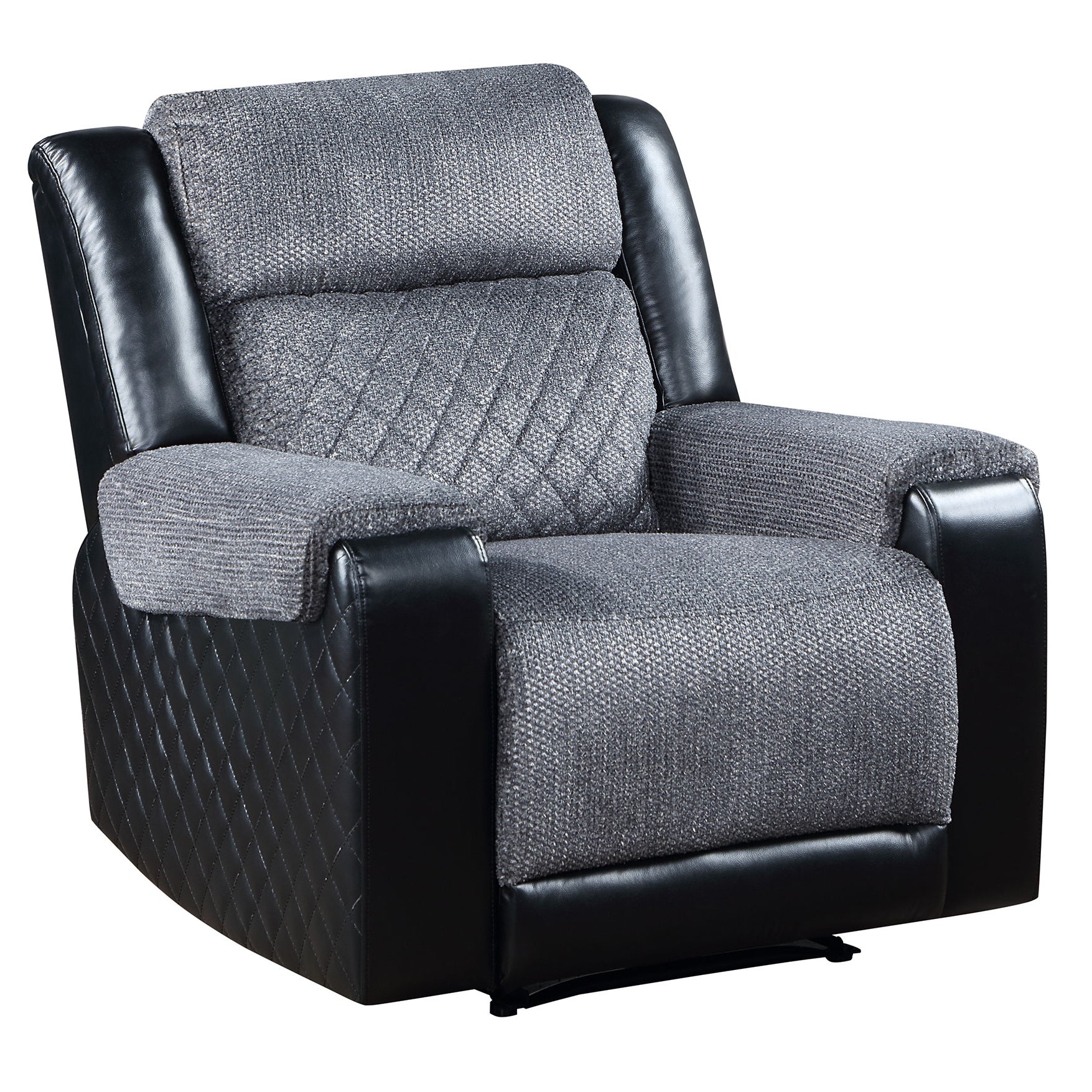 ALICIA GREY/BLACK RECLINER
