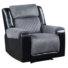 ALICIA GREY/BLACK RECLINER