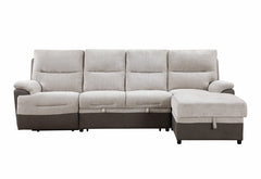KIA BEIGE/BROWN SECTIONAL WITH PO AND USB