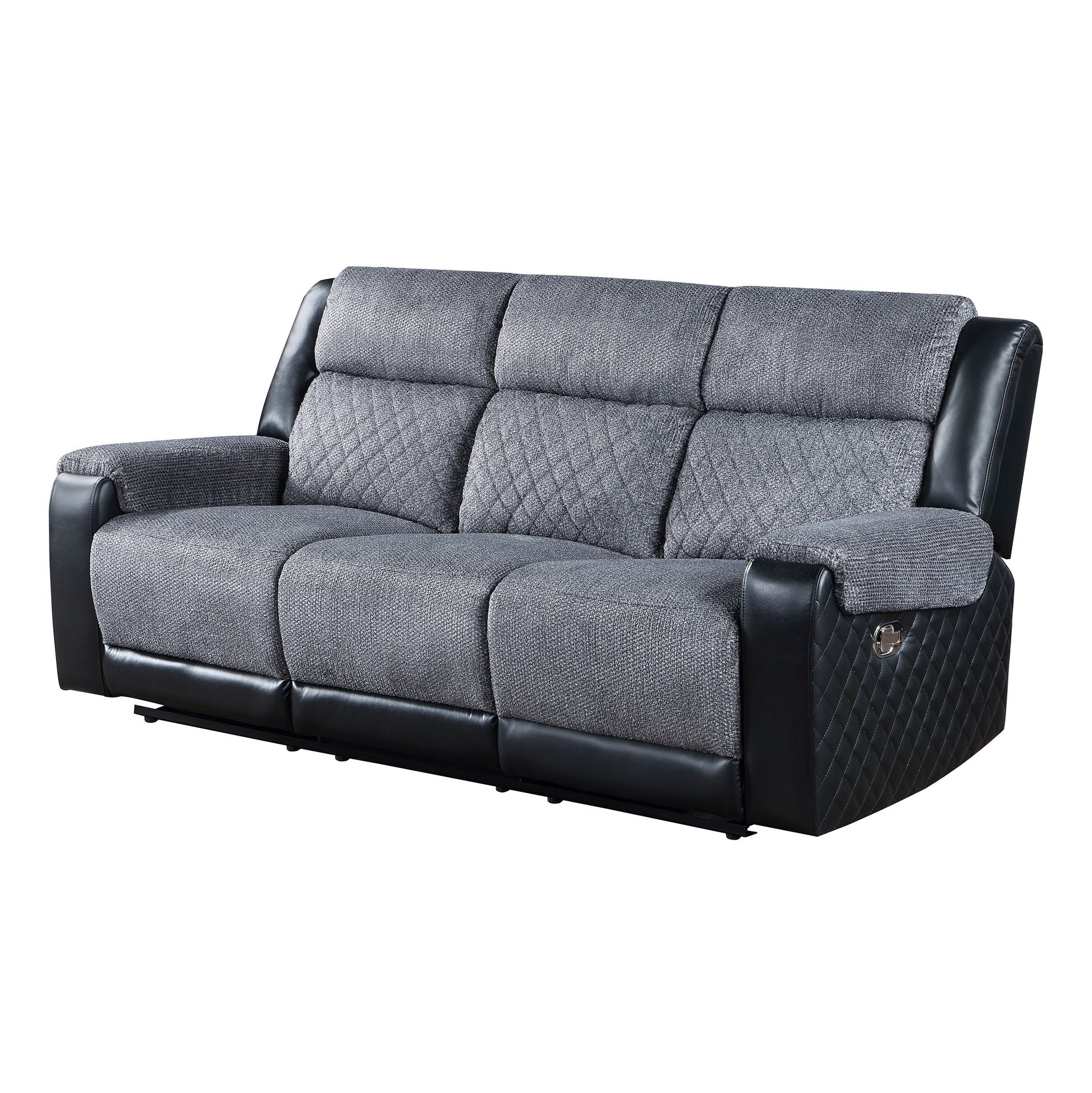 ALICIA GREY/BLACK RECLINING SOFA LOVESEAT AND CHAIR