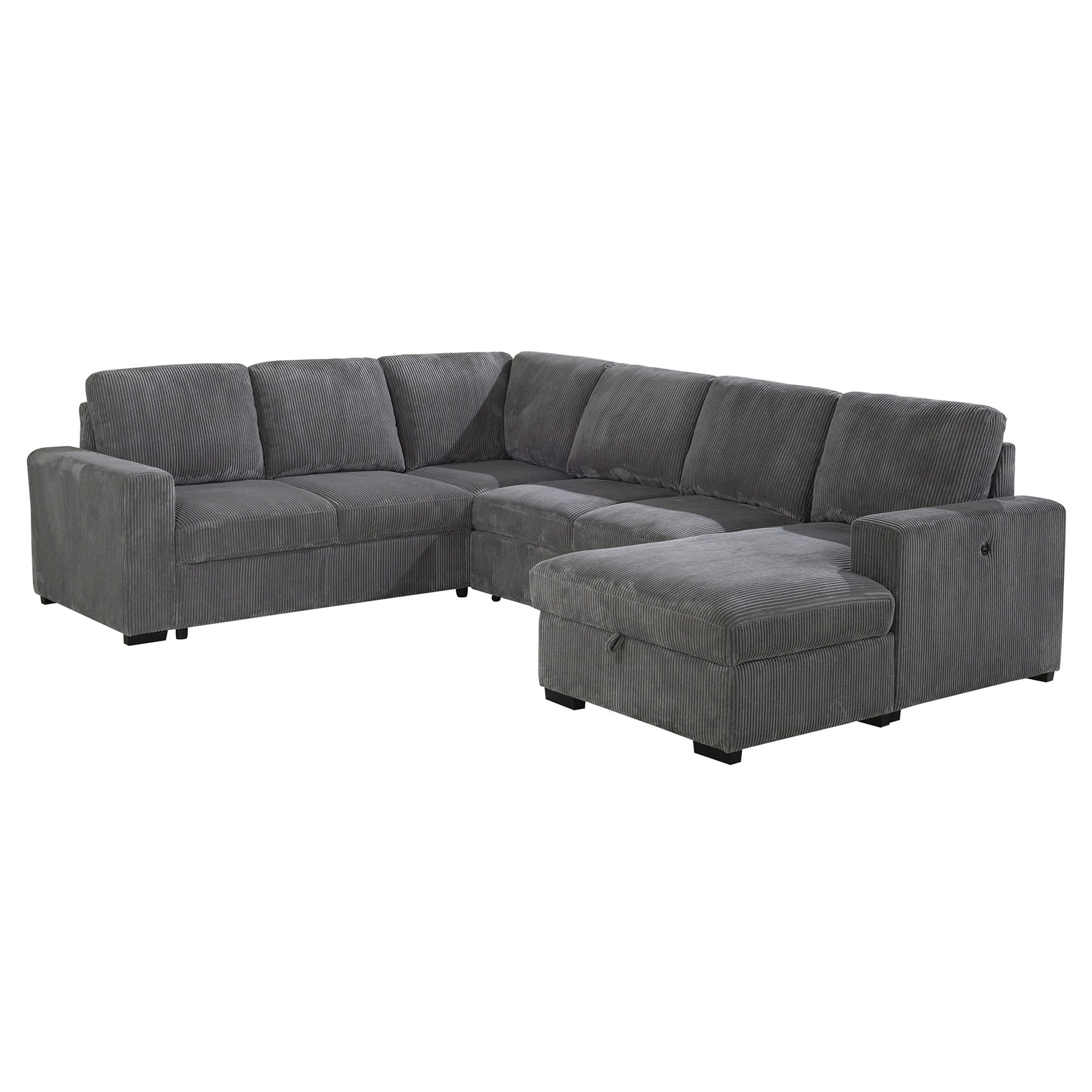 Melody Grey Sectional with Pullout