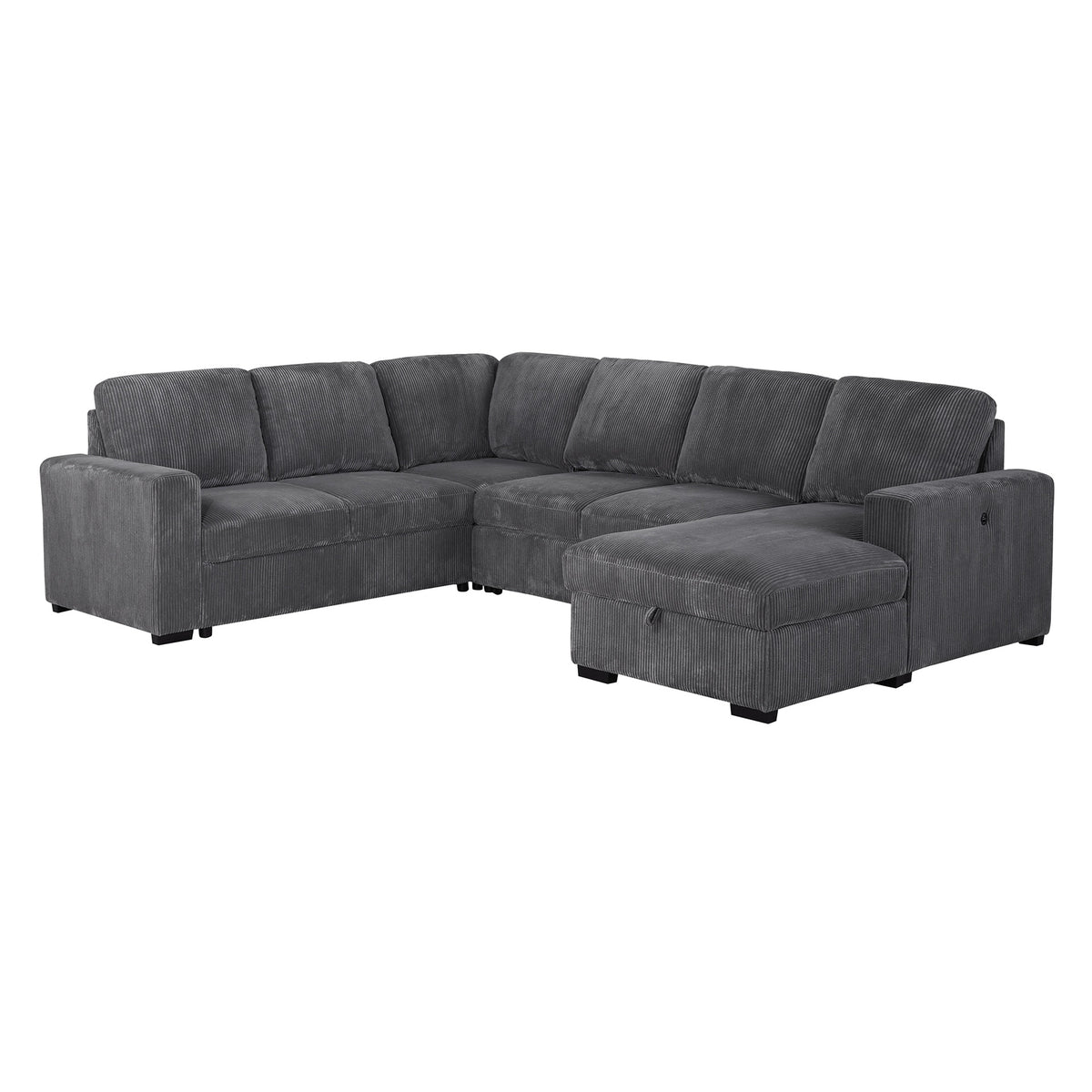 Melody Grey Sectional with Pullout