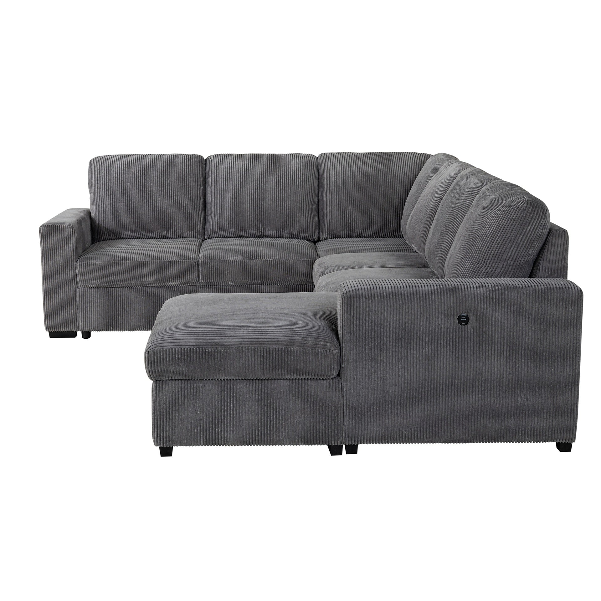 Melody Grey Sectional with Pullout