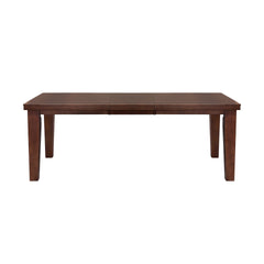 Dark Oak Finish Rectangular 1pc Dining Table with Self-Storing Extension Leaf Wooden Simple Dining Furniture
