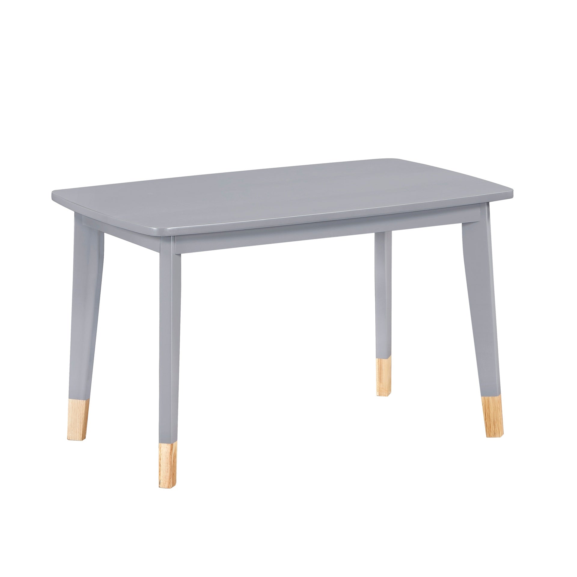 Gray Finish 5-Piece Pack Children Table and Chairs Set Sturdy Wood Frame Furniture, Small Play Table with Chairs