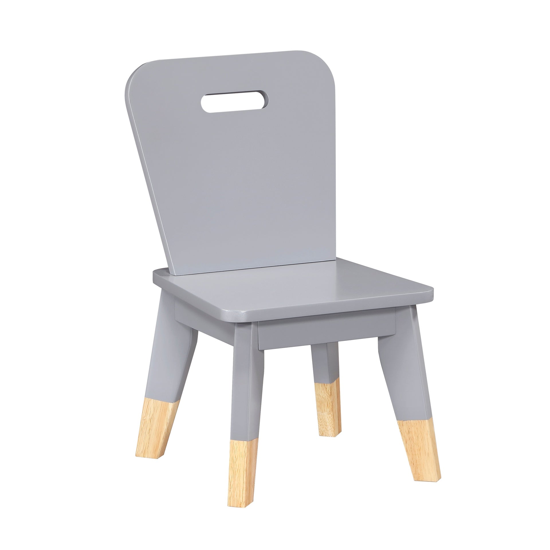 Gray Finish 5-Piece Pack Children Table and Chairs Set Sturdy Wood Frame Furniture, Small Play Table with Chairs
