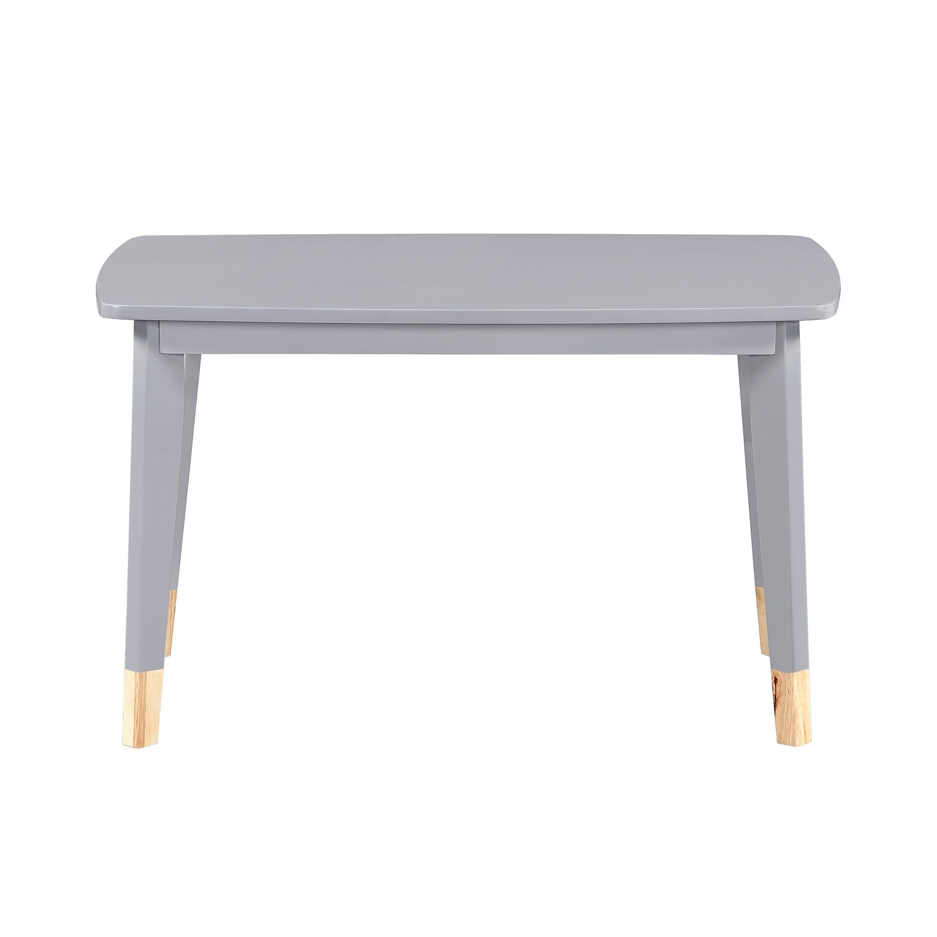 Gray Finish 5-Piece Pack Children Table and Chairs Set Sturdy Wood Frame Furniture, Small Play Table with Chairs