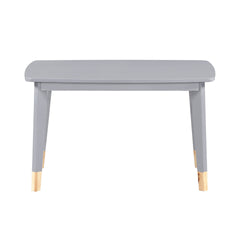 Gray Finish 5-Piece Pack Children Table and Chairs Set Sturdy Wood Frame Furniture, Small Play Table with Chairs
