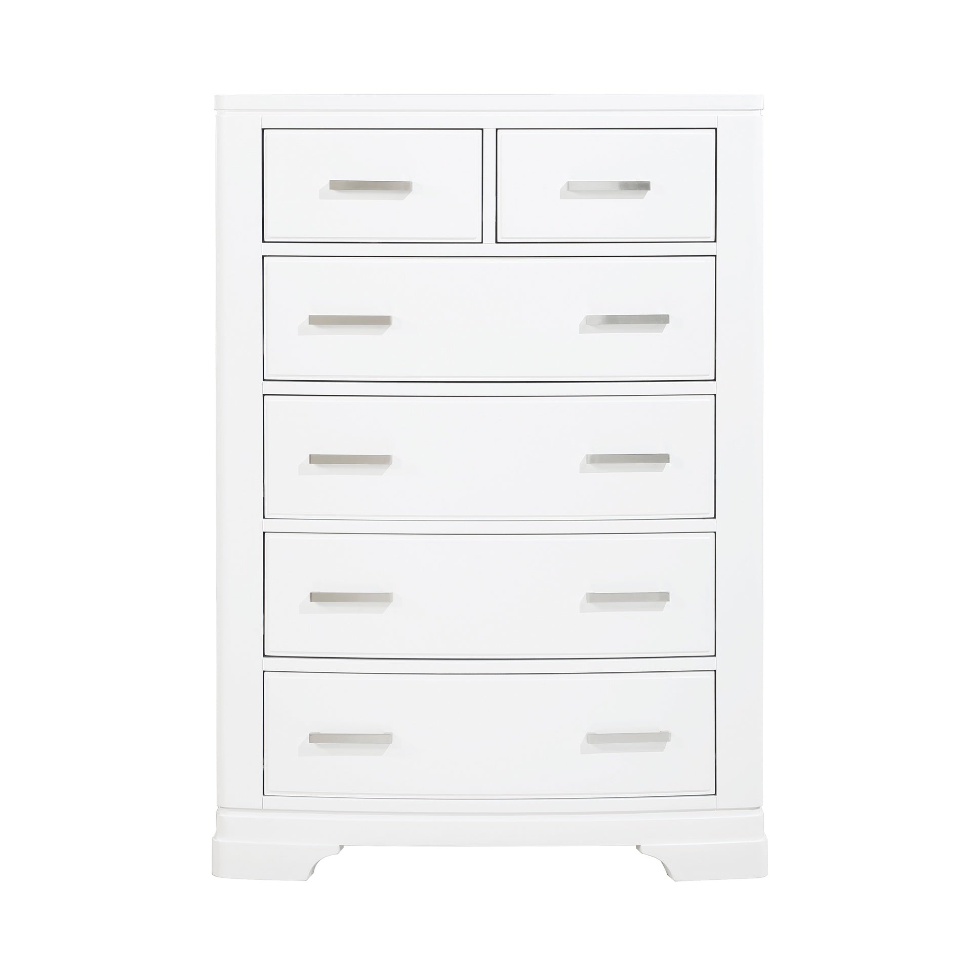 Modern White Finish Storage Chest with 6-Drawers Smooth Glides Transitional Bedroom Furniture 1pc Vertical Dresser