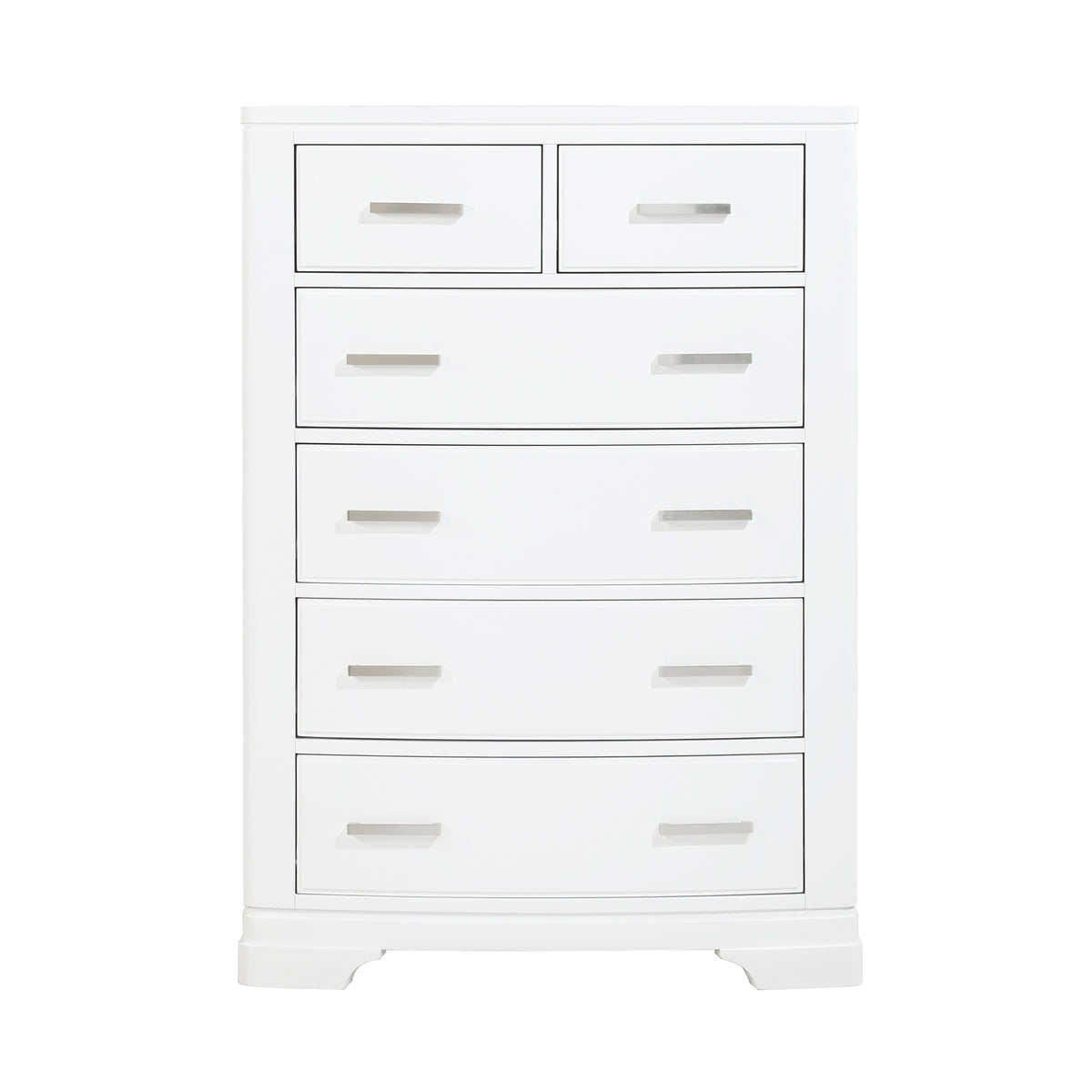 Modern White Finish Storage Chest with 6-Drawers Smooth Glides Transitional Bedroom Furniture 1pc Vertical Dresser