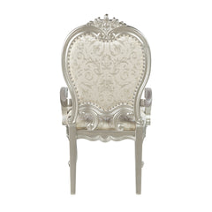 Bently Fabric & Champagne Finish Arm Chair (Set of 2)