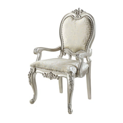 Bently Fabric & Champagne Finish Arm Chair (Set of 2)
