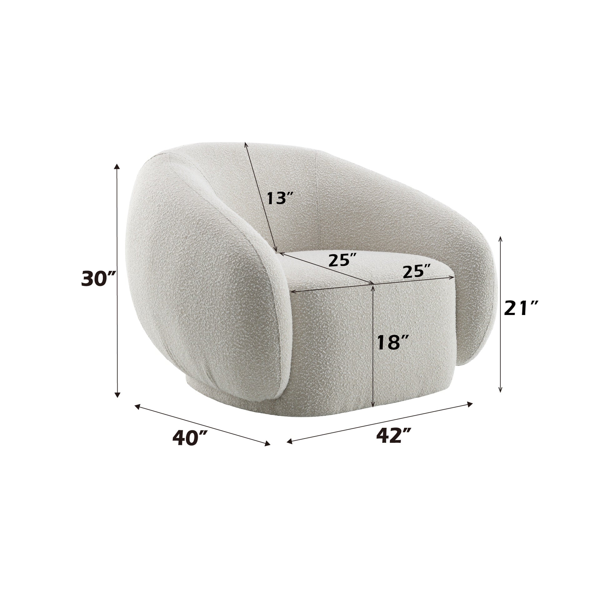 Isabel Beige Boucle Chair W/Swivel