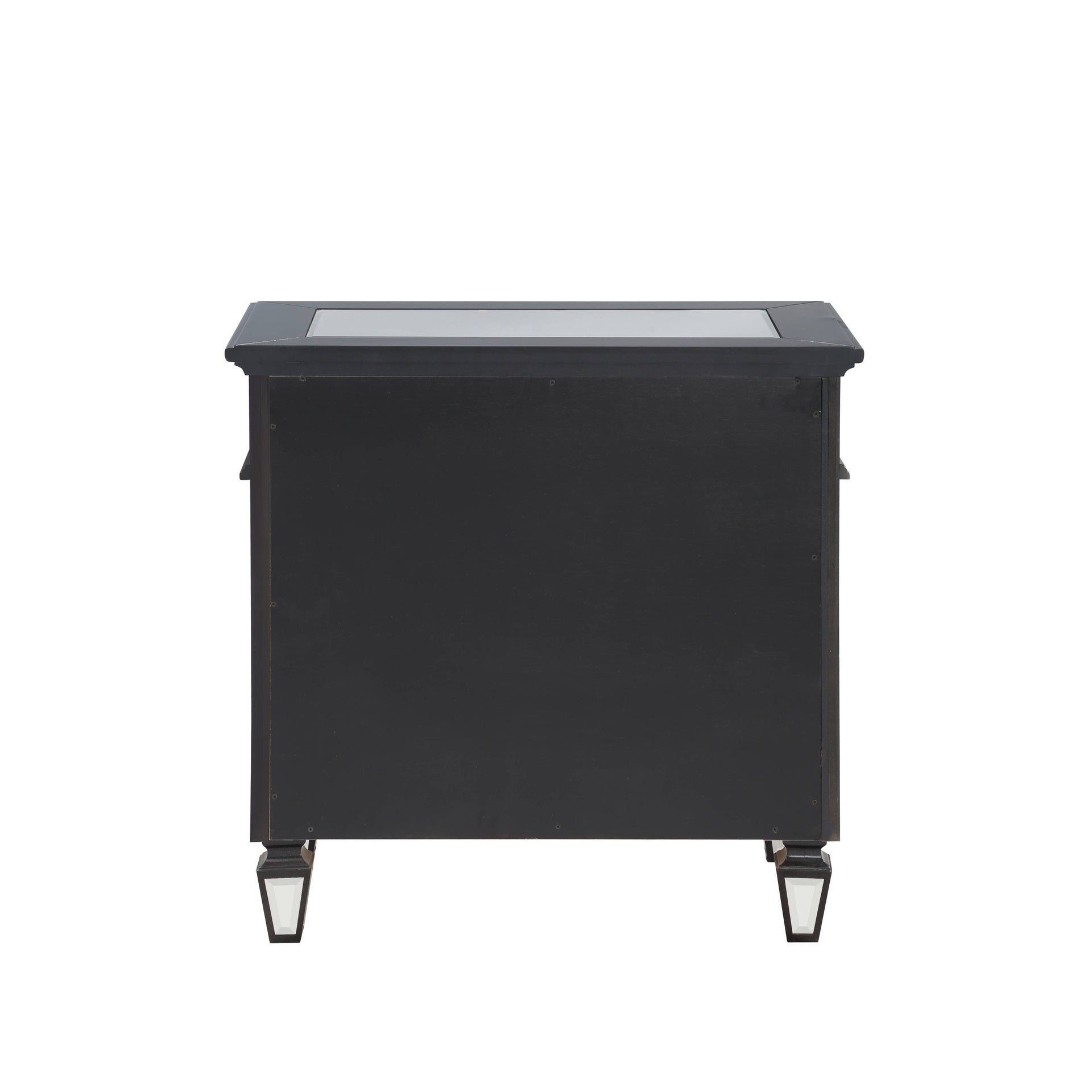 Varian II Mirrored, Black & Sliver Finish Nightstand