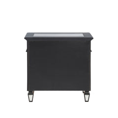 Varian II Mirrored, Black & Sliver Finish Nightstand
