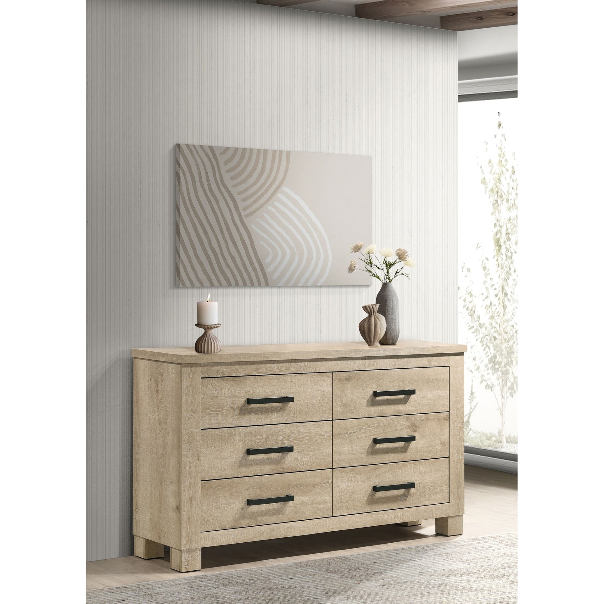 Sansome Weathered Oak 6-drawer Bedroom Dresser