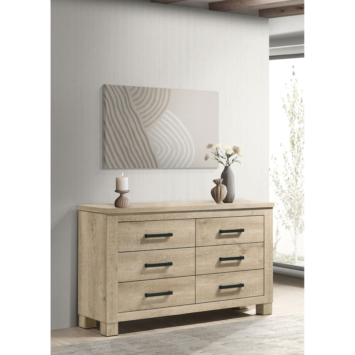 Sansome Weathered Oak 6-drawer Bedroom Dresser