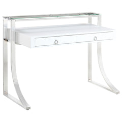 Serrano White High Gloss 2-Drawer Writing Desk