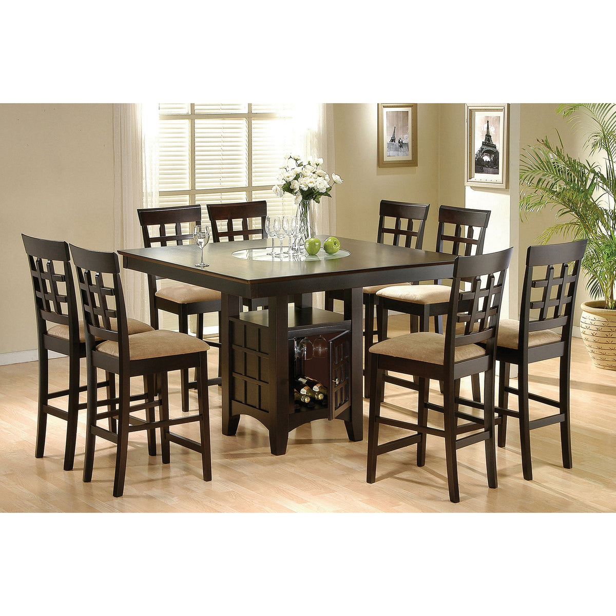 Tolland Tan and Cappuccino 9-piece Dining Set