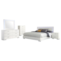 Dulcey White High Gloss 5-piece Queen Bedroom Set