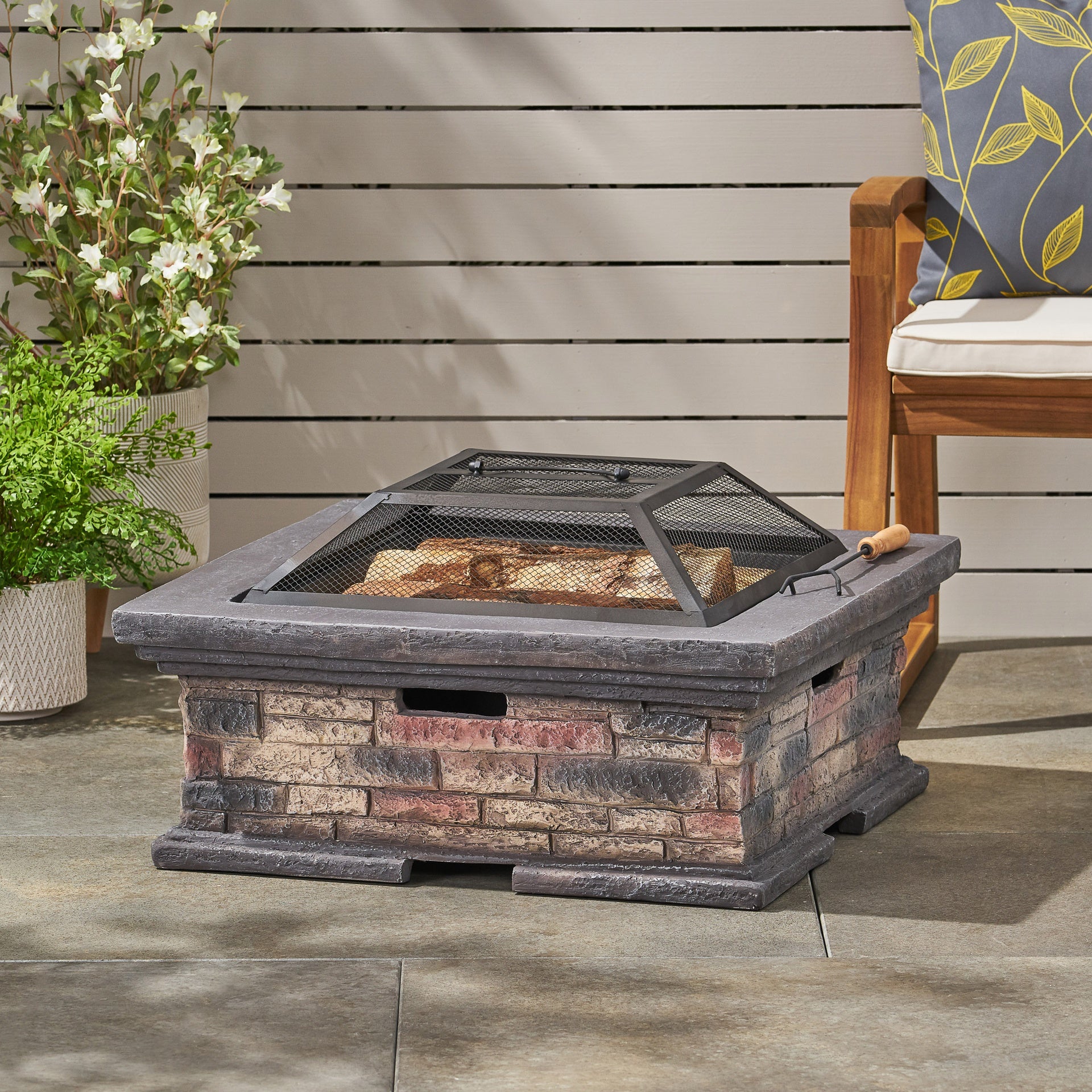 MGO 29”  SQUARE WOOD BURNING FIRE PIT