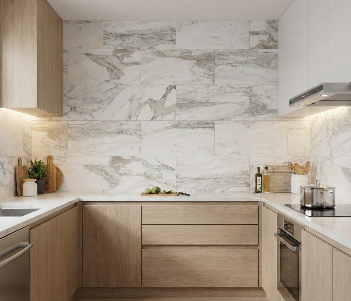 12x24 White marble, natural marble, for wall and floor, polished marble tile, natural stone, genuine marble, real marble, 1 box 4 pcs