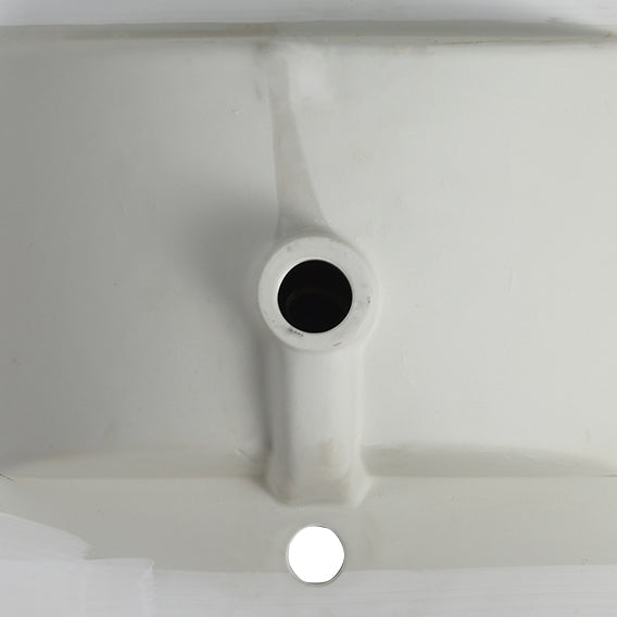 24 Inch Ceramic  Vanity Top, 24"D x 18.3"W x 6.7"H, Glossy White(Only Basin)
