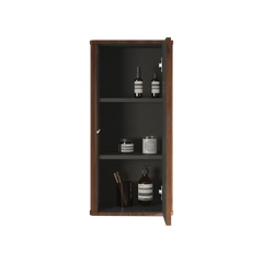 CC0414S305 Striped Walnut Bathroom Floating Side Cabinet, Wall-mounted Storage Cabinet for Small Spaces, Pre-assembled