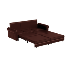 Chesterfield Sofa,93.7" King Pull Out Sofa Bed,3-in-1 Faux Leather Convertible Sleeper Sofa with Nailhead Trim & Rolled Arm,Multi-Functional Sofa Bed for Living Room,Bedroom