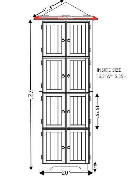 4-Tier 72" Corner Kitchen Pantry Storage Cabinet with 8 Doors Tall Storage Cabinet, Corner Cabinet and Shelves, Home farmhouse bookshelf Cabinet for Bathroom, Living room, Kitchen WHI