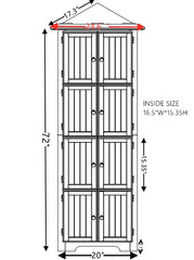 4-Tier 72" Corner Kitchen Pantry Storage Cabinet with 8 Doors Tall Storage Cabinet, Corner Cabinet and Shelves, Home farmhouse bookshelf Cabinet for Bathroom, Living room, Kitchen WHI