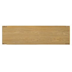 TREXM Buffet Cabinet with Storage, 4-Door Retro Wood Sideboard with Distressed Finish and Adjustable Shelves for Dining Room, Kitchen, and Living Room (Natural)