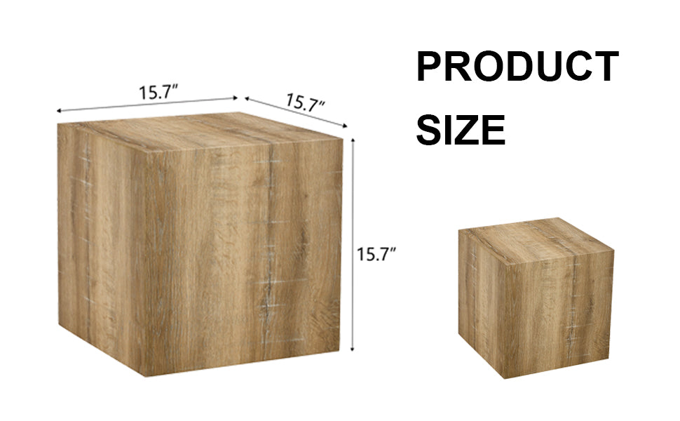 Elevate your living space with this square modern MDF coffee table that showcases smooth, light wood color texture patterns. It is characterized by stylish design.15.7*15.7*15.7