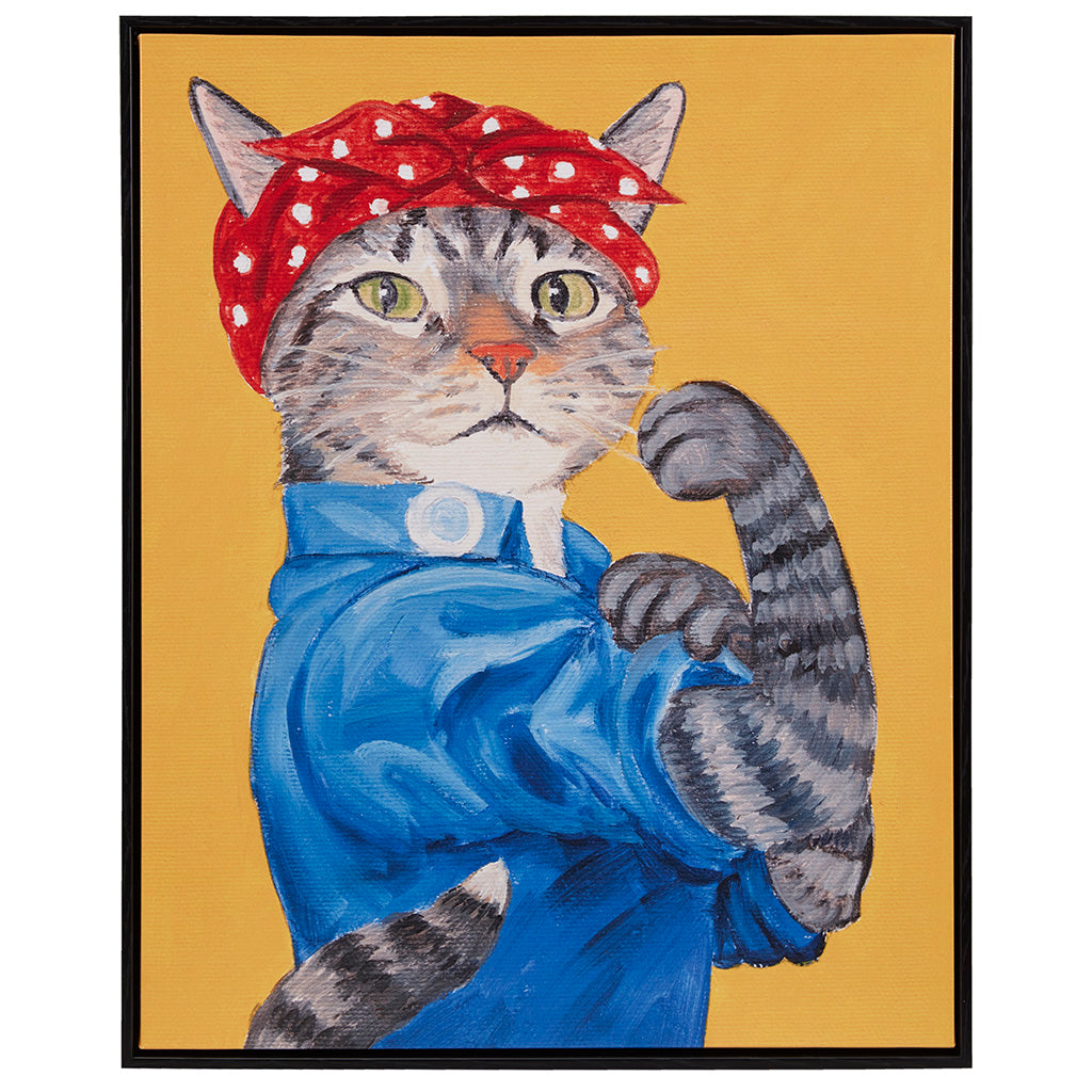 Rosie the Feline Framed Canvas Wall Art