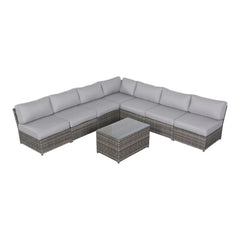 Fully Assembled 6-Person Wicker Patio Seating Group with Cushions