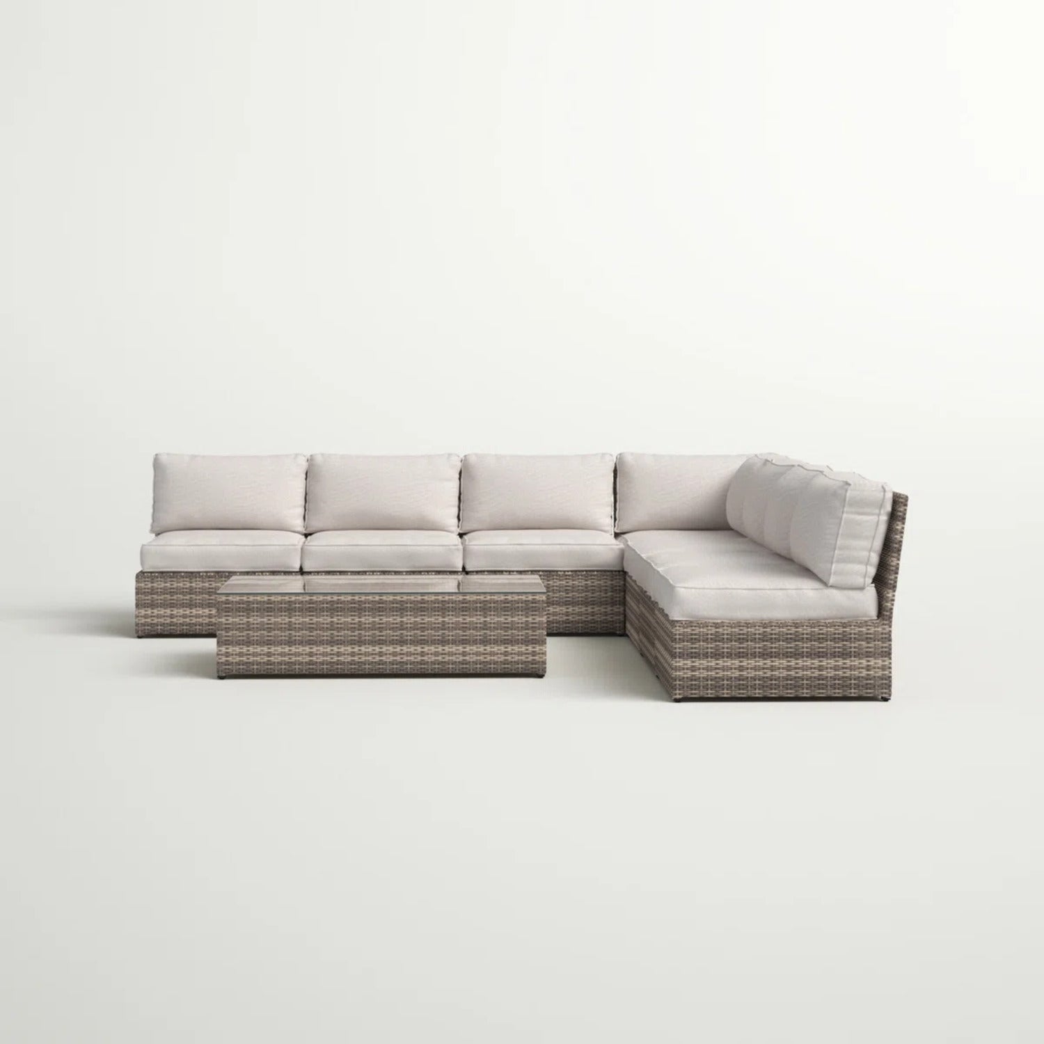 Fully Assembled 6-Piece Wicker Patio Seating Group with Cushions