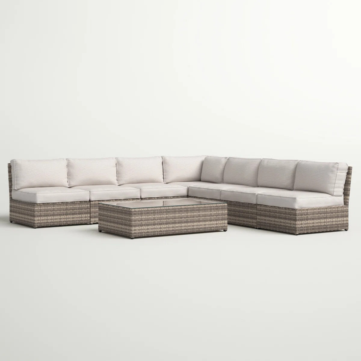 Fully Assembled 6-Piece Wicker Patio Seating Group with Cushions